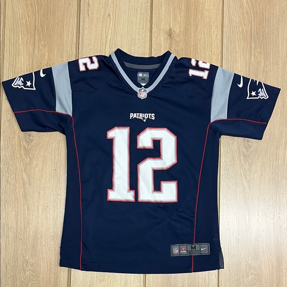 Nike Navy and Gray Kids Patriots Jersey - Picture 1 of 7
